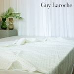 Guy Laroche Ultra-Lightweight Seersucker Summer Throw | Single-Layer Cooling Sheet | Cream Color _ Made in Korea